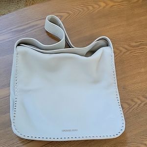 MK light grey, soft leather shoulder bag
